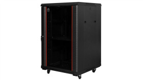 Szafa Stojąca Rack 19 18U 600X600mm Drzwi Szklane Czarna Neku Flr + Wyposażenie