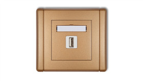 Flexi Gniazdo Pojedyncze Usb-Aa 3.0 Złoty Metalik 8Fgusb-5
