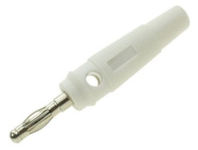 25.411.6 wtyk bananowy przykręcany na przewód, biały 60V / 24A, 4mm