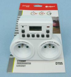 DT-05 TIMER CYFR. 2xGN. 2x180W MIN.1min