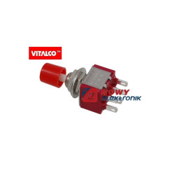 Przełącznik VS5433 6pin guzikowy on-on VITALCO czerwony