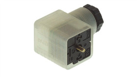 Złącze Zaworowe Wtyczka A 18Mm Żeńskie 3-Pinowy 2A Gdml 2016 Gb 1 Led 24 Schwarz