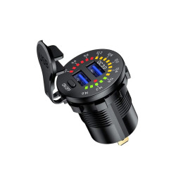 Ładowarka USB 12-24V QC 3.0 woltomierz wyłącznik voltomierz