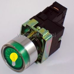 Przycisk zielony podświetlany metalowy ( NO )