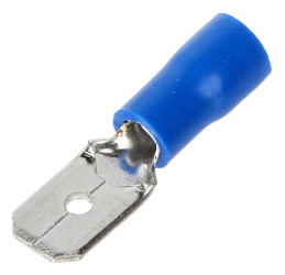 Konektor izolowany męski niebieski 4,8x0,8mm