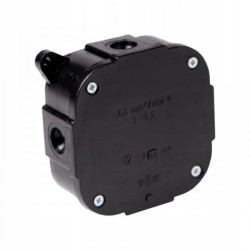 Puszka n/t hermetyczna pusta 88x88x40mm IP44 czarn