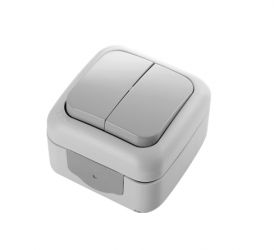 Włącznik VIKO 2-klawiszowy natynkowy szary