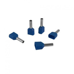 Końcówka tulejkowa izolowana HI 2x2,5/10 (100szt.) podwójna niebieska DIN