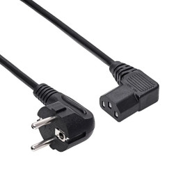 Kabel zasilający kątowy Akyga AK-PC-12A CCA 3x0.75mm² CEE 7/7 / IEC C13 3 m