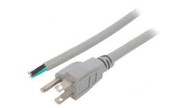 Kabel: 3X16awg, Nema 5-15 (B) Wtyk, 1,5M, 13A Lt202 3X16awg 105E.C 1.5M Gry