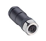 RKCN 5/DUO, M12, 5 styków, złącze żeńskie (gniazdo) proste, dławik PG11 na dwa przewody (3-5mm), nakrętka ze stali szlachetnej,