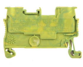 Złączka szynowa ochronna 2-przewodowa 0,14-1,5mm2 zielono-żółta PT 1,5/S-PE 3208139