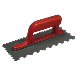 Faithfull FAISGTNOTP Notched Trowel V 4mm &amp; Round 7mm Plastic Handle