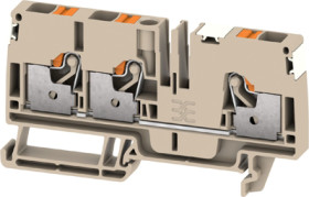 Through terminal block, push-in connection, 6.0 mm², 41 A, 8 kV, dark beige, 2674900000