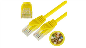Patchcord Utp Kat.6 Kabel Sieciowy Lan 2X Rj45 Żółty 3M Neku