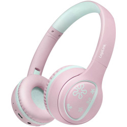 LogiLink BT0073P Headset On-ear Bluetooth Rose Light blue Foldable
