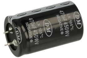 Kondensator; elektrolityczny; SNAP-IN; 470uF; 450V; LHS; LHS2W471M3050LP; 20%; fi 30x50mm; 10mm; przewlekany (THT); luzem; -25..