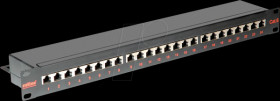 26110361 19" patch panel, 1 U, 24-port, Cat. 6, black