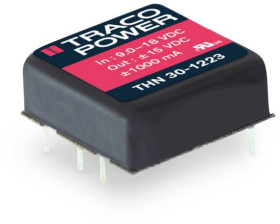 TracoPower THN 30-1222 Przetwornica DC/DC, do PCB 12 V/DC 12 V/DC, -12 V/DC 1.25 A 30 W Ilość wyjść: 2 x Content 1 szt.