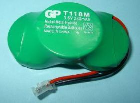 3,6V/250mAh T-118M Ni-MH GP AKU.