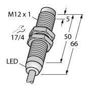 Turck Czujnik indukcyjny nie podtynkowy PNP, Zamykający NI4-M12-AP6X/S120