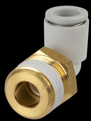 Screw connection, angled, pivoting, R3/8 <> Ø 8 mm