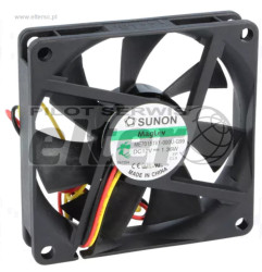 Wentylator 70x70x15 12V 45m3/h 31dB 3przewodowy