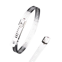 Opaska kablowa długość 225mm szerokość 7 mm RS PRO Stal nierdzewna 316 -80→ +500 °C.