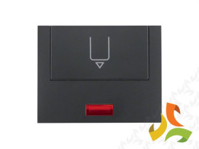 BERKER K.1 Nasadka z nadrukiem i czerwoną soczewką do wyłącznika hotelowego antracyt mat lakierowany 16417106 HAGER