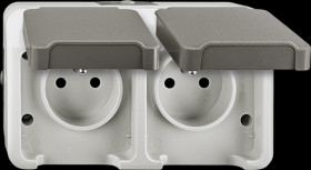 MEG2520-8029 Double socket, protective contact pin&amp;touch protection AQUASTAR