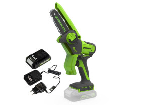 Minipilarka łańcuchowa 24V Greenworks GD24MCS10K2 zestaw ładowarka + akumulator 2Ah GR2008207UA LANGE ŁUKASZUK