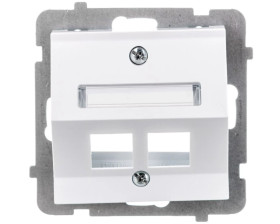SONATA Obudowa gniazda podwójnego typu Keystone skośna biały mat GPK-2RS/p/75