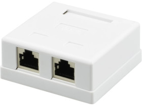 Gniazdo komputerowe 2xRJ45 kat.5e ekranowane FTP natynkowe NEKU