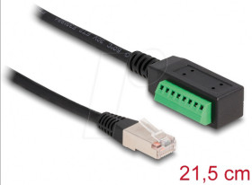 66052 RJ45 cable Cat.5e plug &gt; terminal block adapter, 21.5 cm
