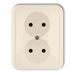 LIZA Gniazdo podwójne b/u beżowy 1GPT-2