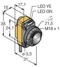 Turck 3074167 QS186LE10 W/30 Czujnik światłowodowy 1 szt. (Ø x W) 18 mm x 35 mm