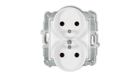 Icon Mechanizm Gniazda Podwójnego Do Ramki Z Uziemieniem 2X(2P+Z) (Bez...