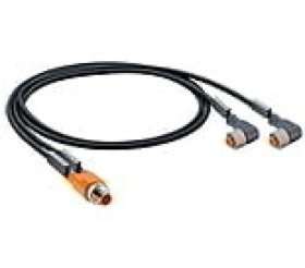 Kabel konfekcjonowany obustronnie rozdzielacz złącza męskie M12 Duo proste / 2xM12 żeńskie kątowe czarny ASB 2-RKWT 4-3-224/1 M