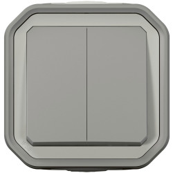 Legrand 069715L Plexo Wet Room Switch Grey IP55 Double Change IK08