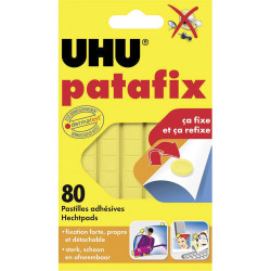UHU 50140 Patafix Adhesive Pads Yellow 80pieces Reusable &amp; Detachable
