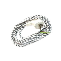 Przewód przyłączeniowy z wtyczką z/u 2m H03RT-H 3x0,75 /do żelazka/ bawełniany PPJ/ 2m