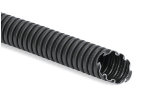 Plastic corrugated hose, inside Ø 47.2 mm, outside Ø 54.5 mm, BR 100 mm, PP, black, 166-11910
