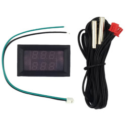 Termometr podwójny NTC 12V 24V DC od -55 do 120st. panelowy 4-28V DC