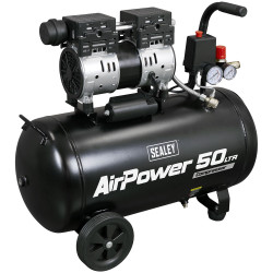 Sealey SAC5000S 50L Low Noise Oil Free Direct Drive Air Compressor 1hp