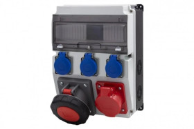 Rozdzielnica CAJA 12M BICOLOR - gniazda 32A 5p, 63A 5p, 3x230V /12 modułów/
