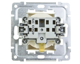 DANTE Gniazdo bryzgoszczelne z/u z przesłonami klapka transparentna krem 450339