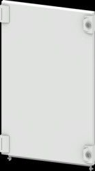 Compartment door, rectangular, sheet steel, (W x H x D) 400 x 650 x 25 mm, light gray, for built-in installation devices, 8PQ206