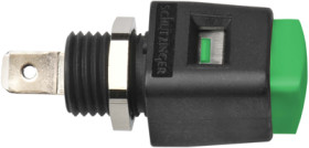 Quick pressure clamp, 12.5 mm, green, 30 VAC/60 VDC, 16 A, faston plug, nickel-plated, ESD 498 / GN
