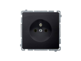 SIMON BASIC Gniazdo pojedyncze z uziemieniem grafit mat metalizowany BMGZ1.01/28 KONTAKT SIMON