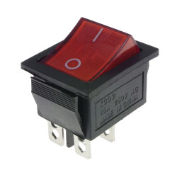 Włącznik ON-OFF 15A 230VAC czerwony, podświetlany, MK621